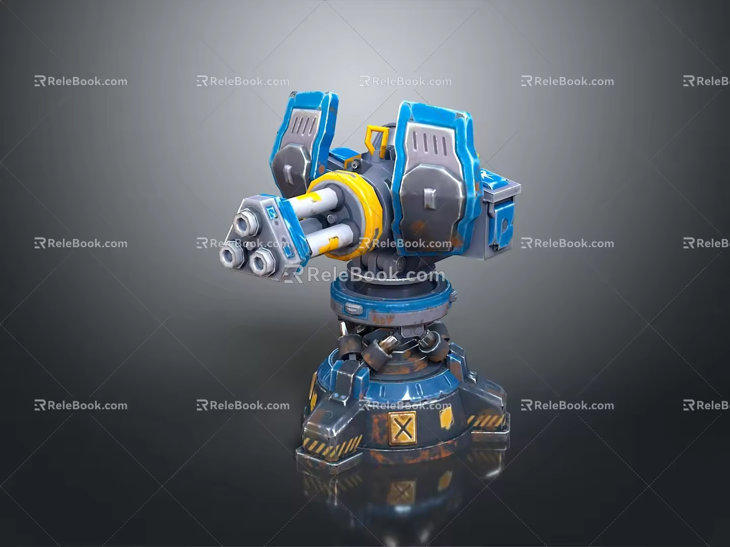 laser tower turret turntable sci-fi tower defense game tower defense sci-fi turret game turret game turret 3d model
