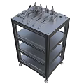 Industrial Equipment Mobile Cart with Metal Frame Multi-layer Shelves and Top Fixtures