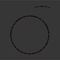 Circular Barbed Wire Mesh Ring With Single Barbed Stick On Dark Background