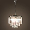 Modern Transparent Crystal Column Chandelier Hanging From Chain For Bright Interior Decoration