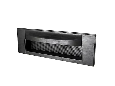 Modern Black Flush Mount Door Handle With Metal Texture And Mesh Detail 3d model