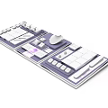 Stylish Window Display Merchandising With Multi Section Purple White Layout And Props 3d model