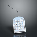Computer Numeric Keypad With Digital Number Buttons And Connecting Wire 3d model