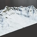 Garden Landscape Design With Detailed Snow Covered Mountain Model And Rocky Peaks