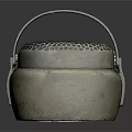 Traditional Brass Heating Appliance With Handle And Perforated Lid For Home Use