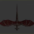 Game And Movie Character As Red Winged Flying Mythical Dragon With Detailed Scales