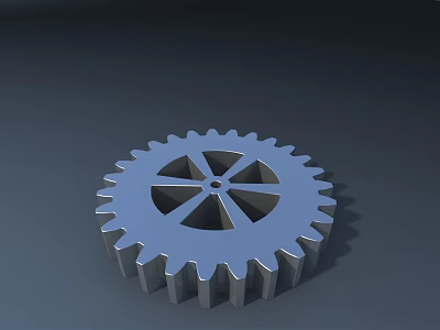 Decorative Wall Featuring Silver Metallic Gear Ornament And Modern Design 3d model