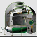 Green And White Art Installation With Dome Trampoline Musical Notes People Images 20 Green Barriers
