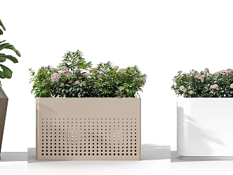 Modern outdoor flower box plant potted mobile flower box commercial flower box gardening sketch 3d model