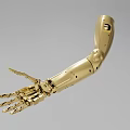 Gold Colored Industrial Mechanical Arm With Precision Components And Joint Structure