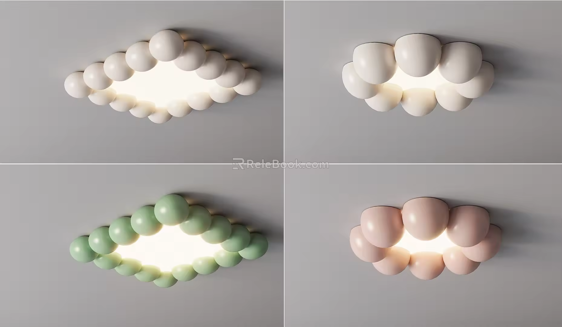 Modern ceiling lamp Simple cream ceiling lamp 3d model