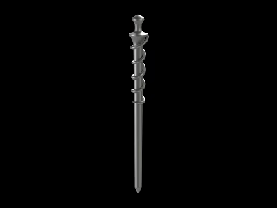 Ancient Metal Weapon With Decorative Top Long Handle Spiral Decoration And Pointed Tip 3d model