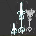 Three Vintage Metal Candle Lamps With Ornate Scrollwork And Lit Candles