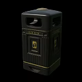 Public Facility Litter Bin With Black Exterior Litter Sign And Icon