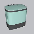 Two Teal Washing Machines With Modern Design Black Bases And Control Knobs