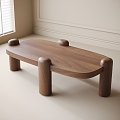 Modern solid wood coffee table 3d model