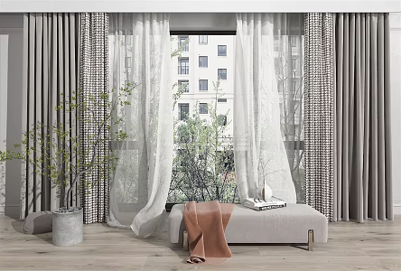 Modern Curtains 3d model