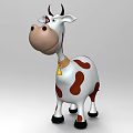 Cute Cartoon Reptile Lizard Character With Brown Spots And Yellow Collar Design