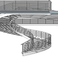 Modern Spiral Staircase Interior Design With Metal Railings And Curved Steps