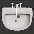 White Wall Mounted Bathroom Basin With Silver Faucet And Modern Design