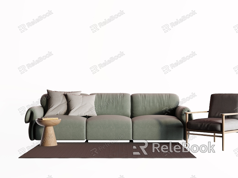 Modern Sofa Coffee Table Combination Three-seat Sofa model