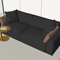 Modern double sofa multiplayer sofa 3d model