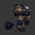 Smart Mechanical Robot in Standing Pose with Sci Fi Design and Armored Structure