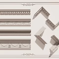 European-style gypsum line gypsum line carved brim line 3d model