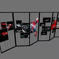 Foldable Display Shelf with Multiple Compartments for Car Parts and Vehicle