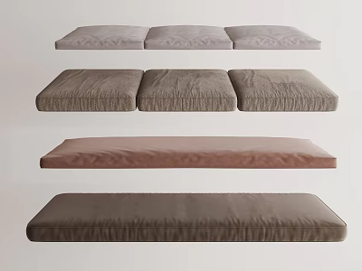 Assorted Colored Sofa Cushions With Soft Fabric And Various Textures 3d model