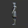 Detailed Medieval Knight Armor With Shiny Metallic Silver And Blue Helmet Chest Plate Standing Pose