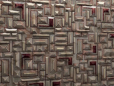 Textured Wall With Geometric Patterns Decoration 3d model
