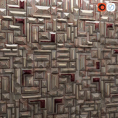 Textured Wall With Geometric Patterns Decoration 3d model