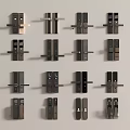 Various Modern Door Locks With Different Styles And Designs Displayed on Neutral Background 3d model