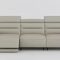 Light Beige Multi Seat Leather Sofa With Reclining Function Modern Design 3d model