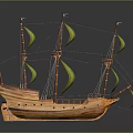 Modern Ancient Ship Ancient Warship Large Ancient Ship Ancient Warship 3d model