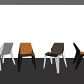 Sleek Modern Leisure Chairs Featuring Geometric Design In White And Orange
