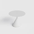 Simple Modern White Round Dining Table With Conical Base Design 3d model
