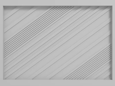 White Modern Background Wall With Diagonal Stripes And Geometric Lines Design 3d model
