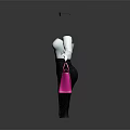 Women's Fashion Outfit With White Ruffle Sleeve Top Black Sequin Skirt Pink Handbag And Sunglasses