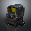 Weapon Tactical Red Dot Sight Featuring Yellow Lens And Durable Black Design 3d model