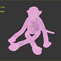 Plush Monkey Doll With Black Body White Face Hands And Feet Sitting Position