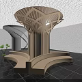 Modern Architectural Column Design With Geometric Patterns Curved Base And Ornate Details 3d model