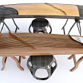 Traditional Musical Instruments and Art Supplies Collection with Guzheng Easel and Paintbrushes