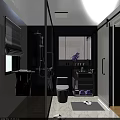 Modern Wardrobe Interior With Glass Door Hanging Clothes Drawers And Suitcase