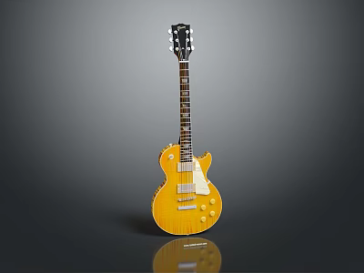 Yellow Electric Guitar With Maple Top Gold Hardware And Rosewood Fretboard 3d model