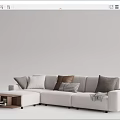 Modern corner sofa multiplayer sofa 3d model