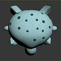 Cartoon Fantasy Creature Character 3D Model With Blue Body Yellow Torso And Long Limbs