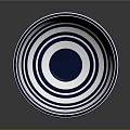 Blue And White Daily Use Bowl With Star Patterns And Concentric Circles