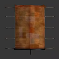 Brown Tent Shaped Furniture With Fabric Cover And Support Poles Structure